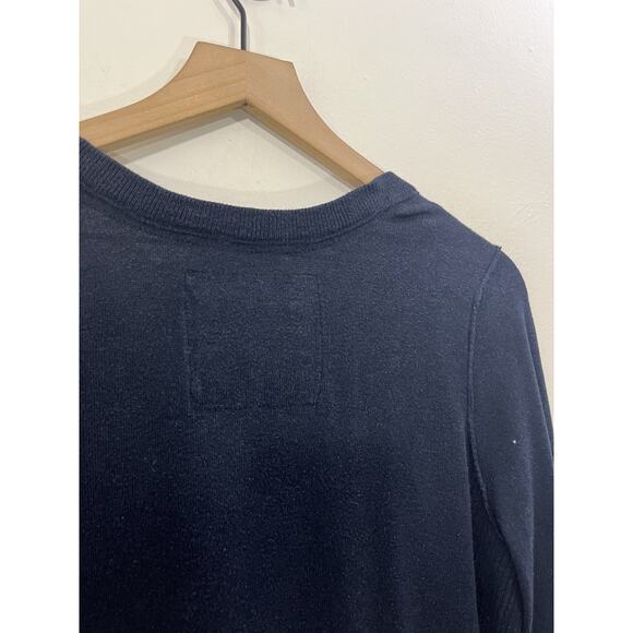 Y2K Abercrombie & Fitch Cardigan Navy L Preppy Academia Nautical Collegiate - Picture 9 of 13